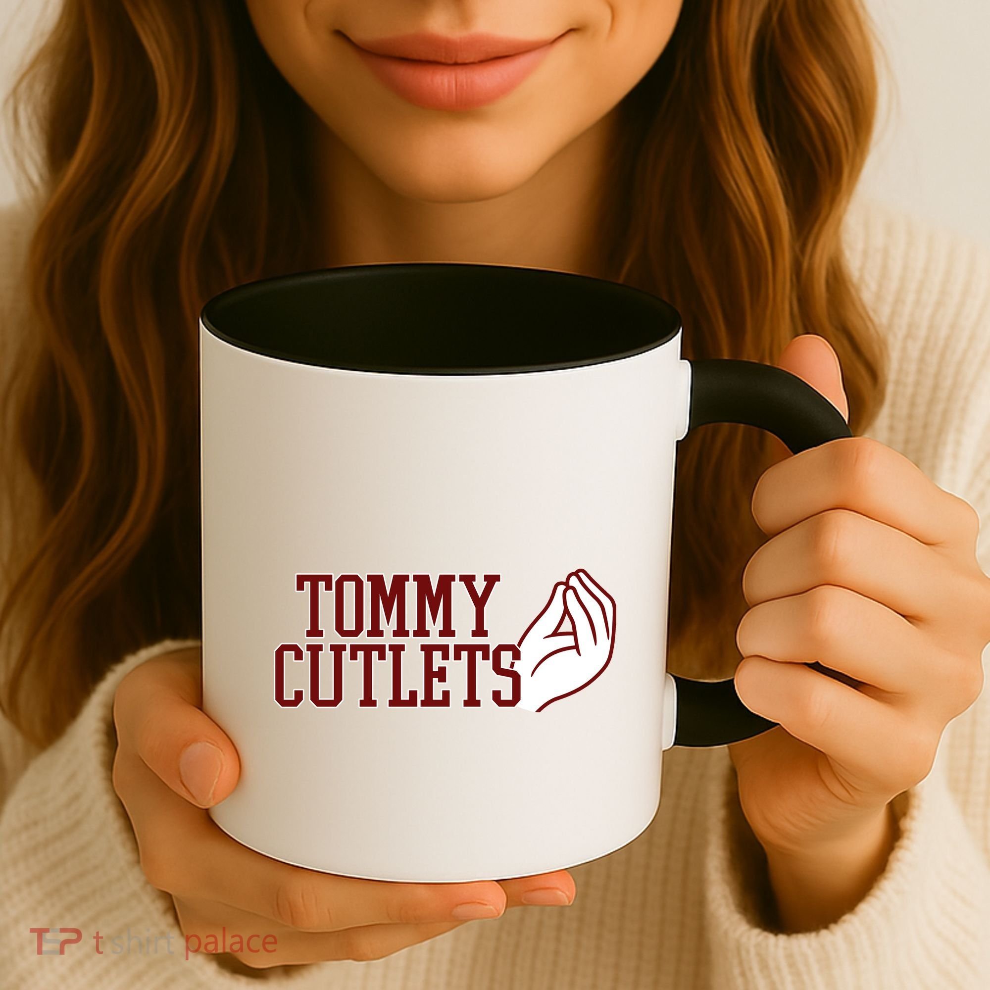 Tommy Cutlets Football Quarterback Italian Hand Coffee Mug
