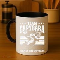 Team Capybara Funny Retro Rodent Capybara Playing Coffee Mug thumb 4