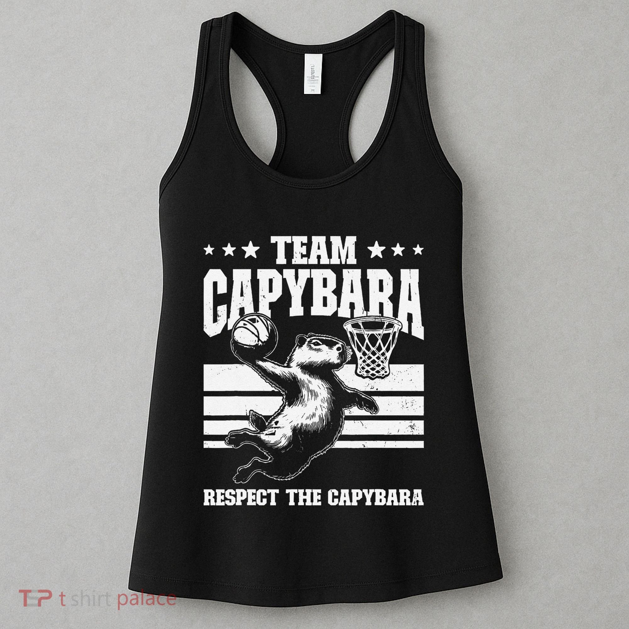 Team Capybara Funny Retro Rodent Capybara Playing Women's Tank Top