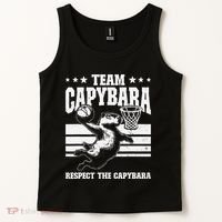 Team Capybara Funny Retro Rodent Capybara Playing Tank Top thumb 2