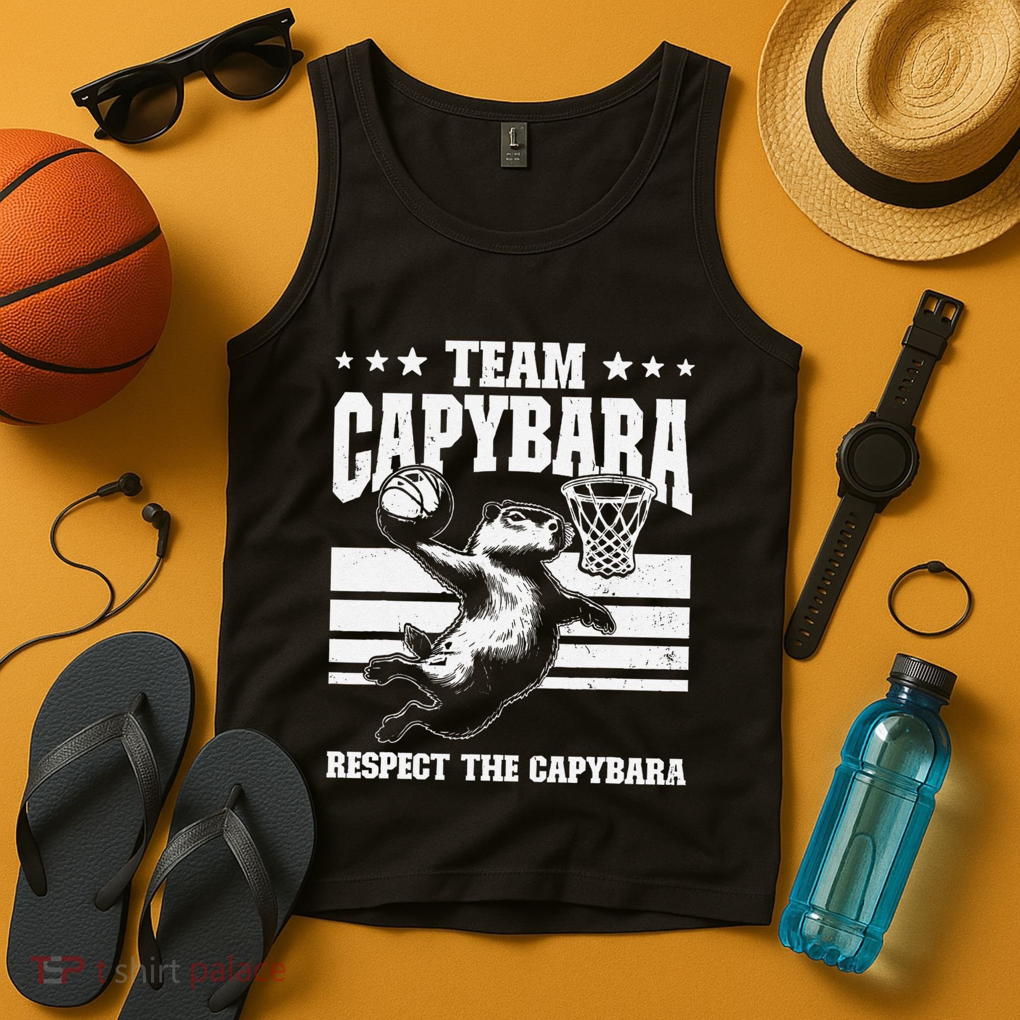 Team Capybara Funny Retro Rodent Capybara Playing Tank Top