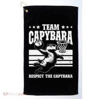 Team Capybara Funny Retro Rodent Capybara Playing Golf Towel thumb 0