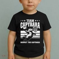 Team Capybara Funny Retro Rodent Capybara Playing Toddler T-Shirt thumb 2