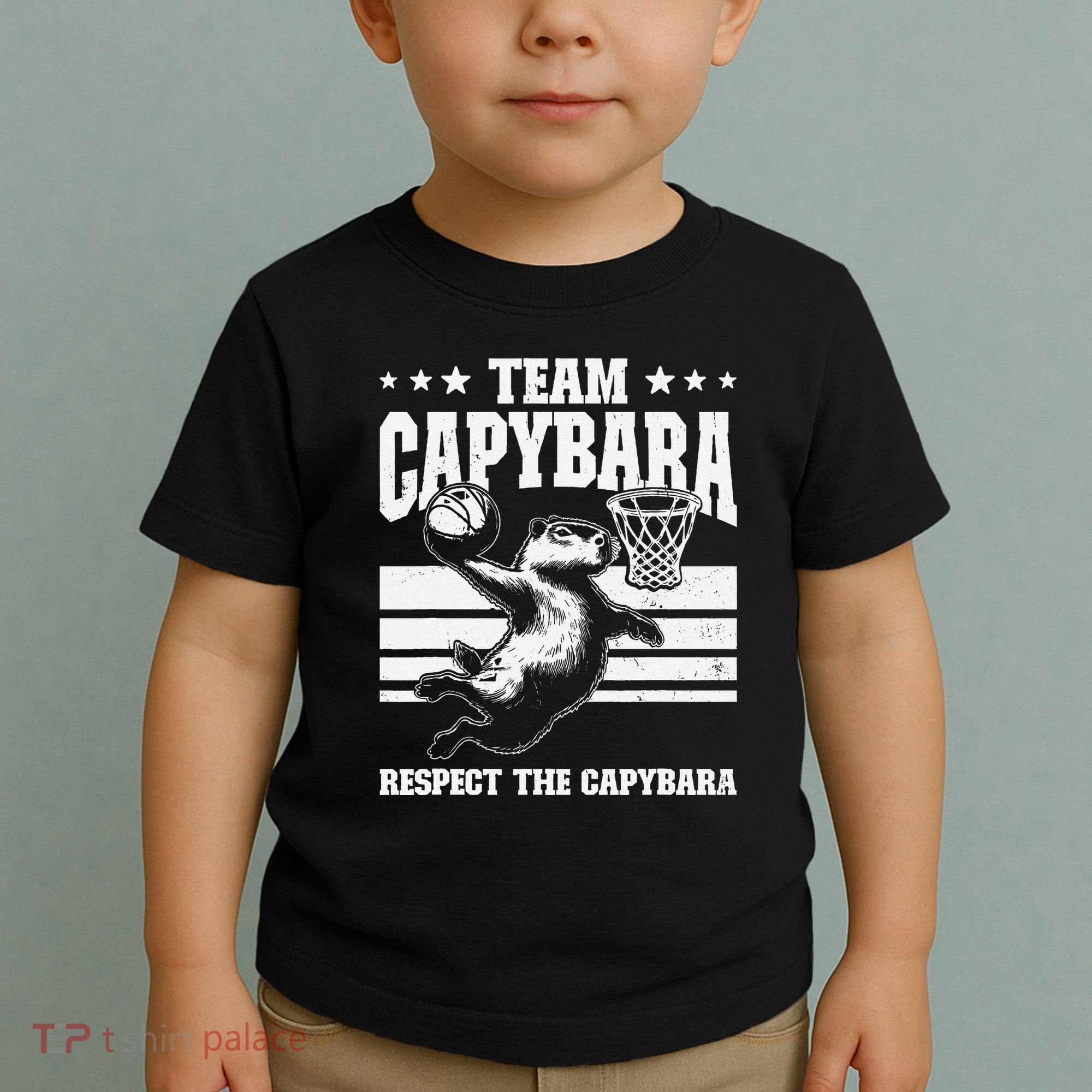 Team Capybara Funny Retro Rodent Capybara Playing Toddler T-Shirt
