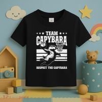Team Capybara Funny Retro Rodent Capybara Playing Toddler T-Shirt thumb 3
