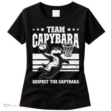 Team Capybara Funny Retro Rodent Capybara Playing Women's T-Shirt
