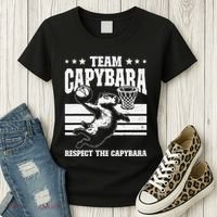 Team Capybara Funny Retro Rodent Capybara Playing Women's T-Shirt thumb 3