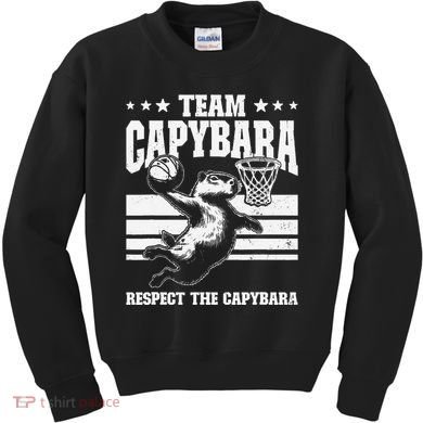 Team Capybara Funny Retro Rodent Capybara Playing Kids Sweatshirt