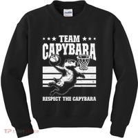 Team Capybara Funny Retro Rodent Capybara Playing Kids Sweatshirt thumb 0