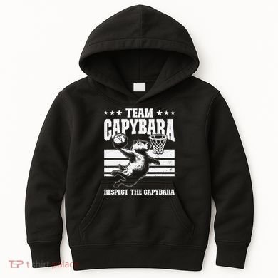 Team Capybara Funny Retro Rodent Capybara Playing Kids Hoodie