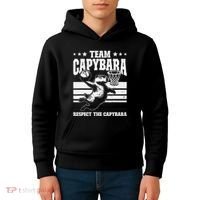 Team Capybara Funny Retro Rodent Capybara Playing Kids Hoodie thumb 4