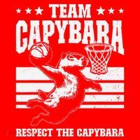 Team Capybara Funny Retro Rodent Capybara Playing Santa Hat thumb 1