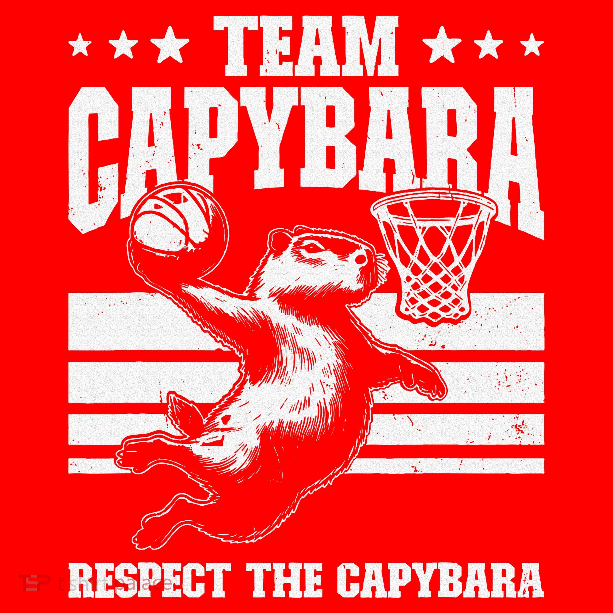 Team Capybara Funny Retro Rodent Capybara Playing Santa Hat