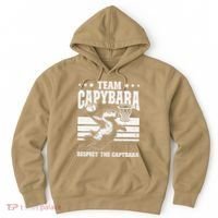 Team Capybara Funny Retro Rodent Capybara Playing Hoodie thumb 0