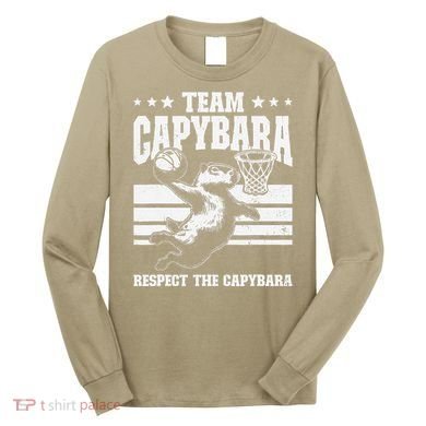 Team Capybara Funny Retro Rodent Capybara Playing Long Sleeve Shirt