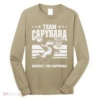 Team Capybara Funny Retro Rodent Capybara Playing Long Sleeve Shirt thumb 0
