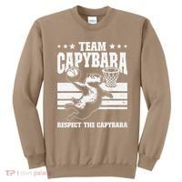 Team Capybara Funny Retro Rodent Capybara Playing Sweatshirt thumb 0