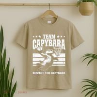 Team Capybara Funny Retro Rodent Capybara Playing T-Shirt thumb 2