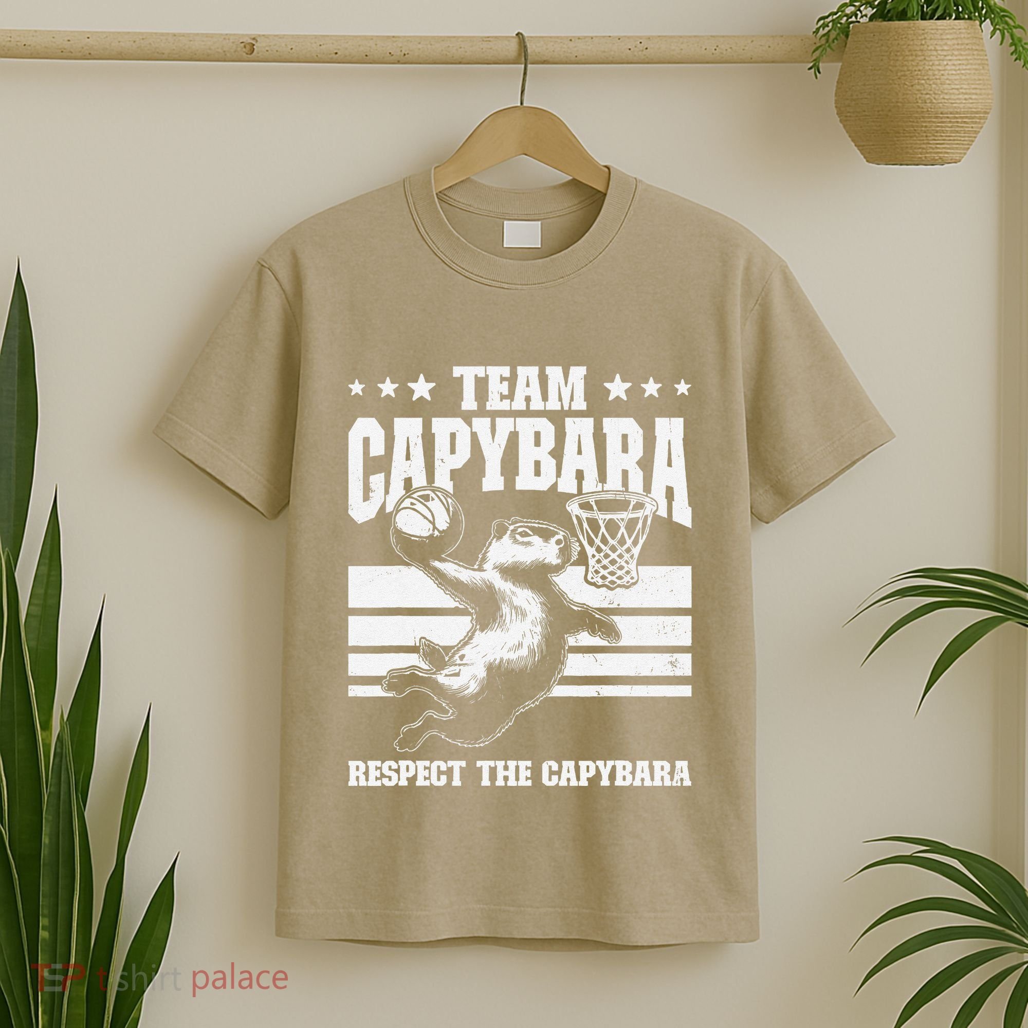 Team Capybara Funny Retro Rodent Capybara Playing T-Shirt