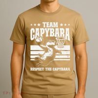 Team Capybara Funny Retro Rodent Capybara Playing T-Shirt thumb 3