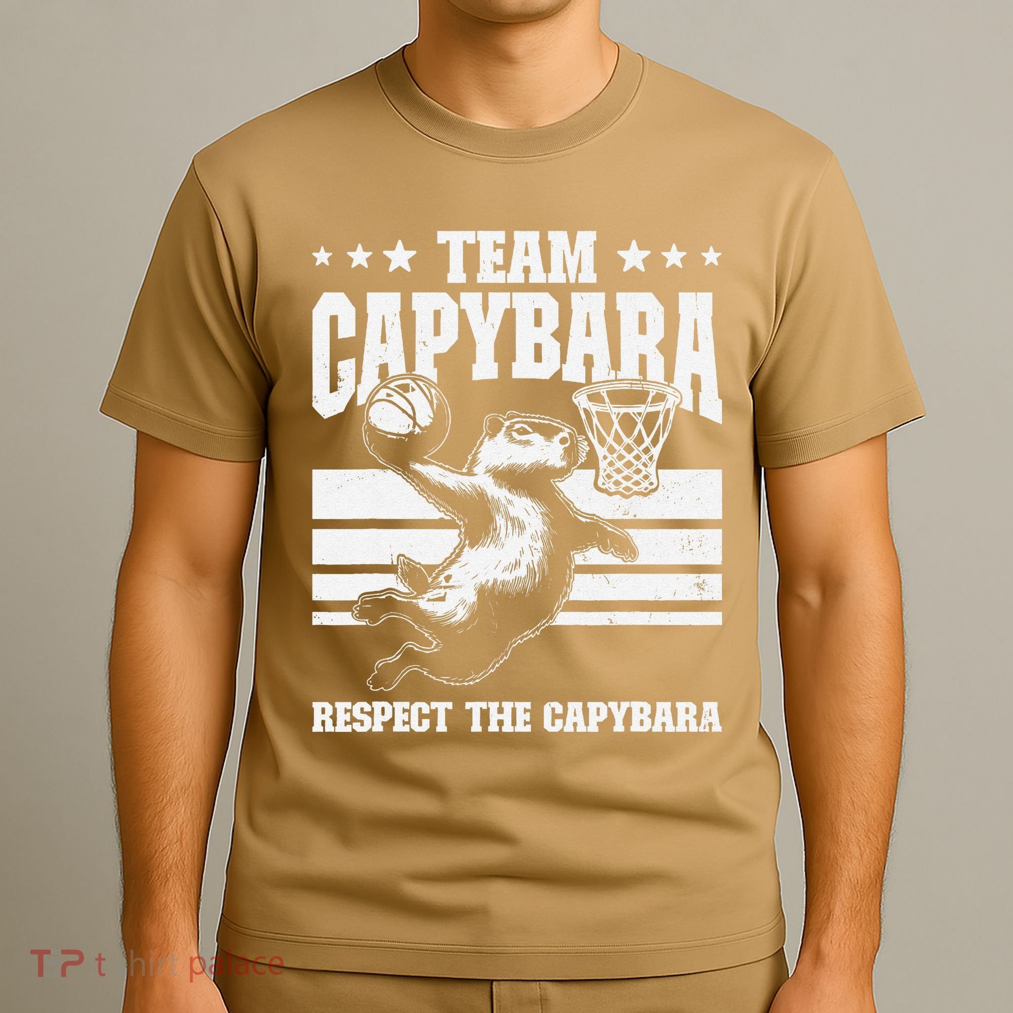 Team Capybara Funny Retro Rodent Capybara Playing T-Shirt