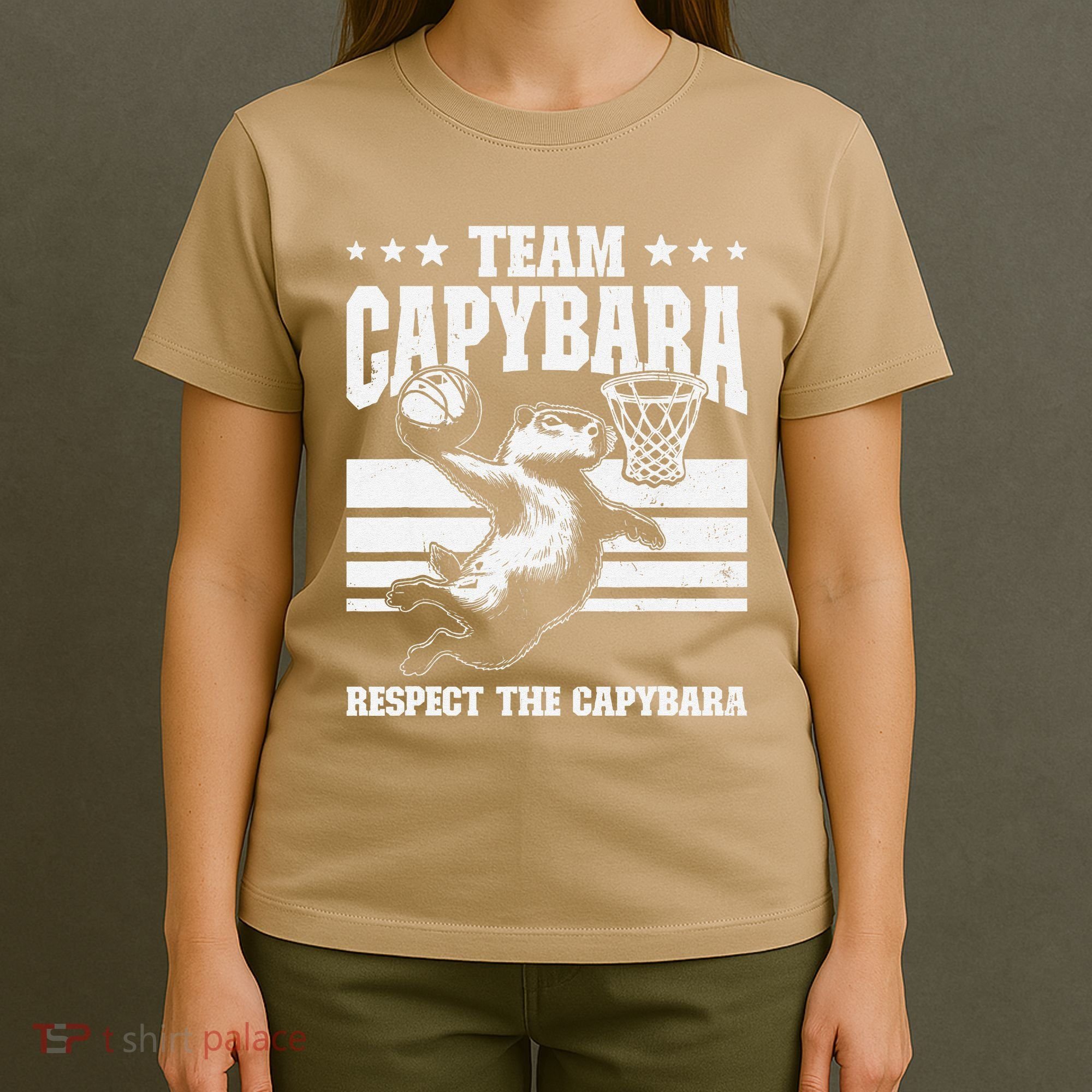 Team Capybara Funny Retro Rodent Capybara Playing T-Shirt