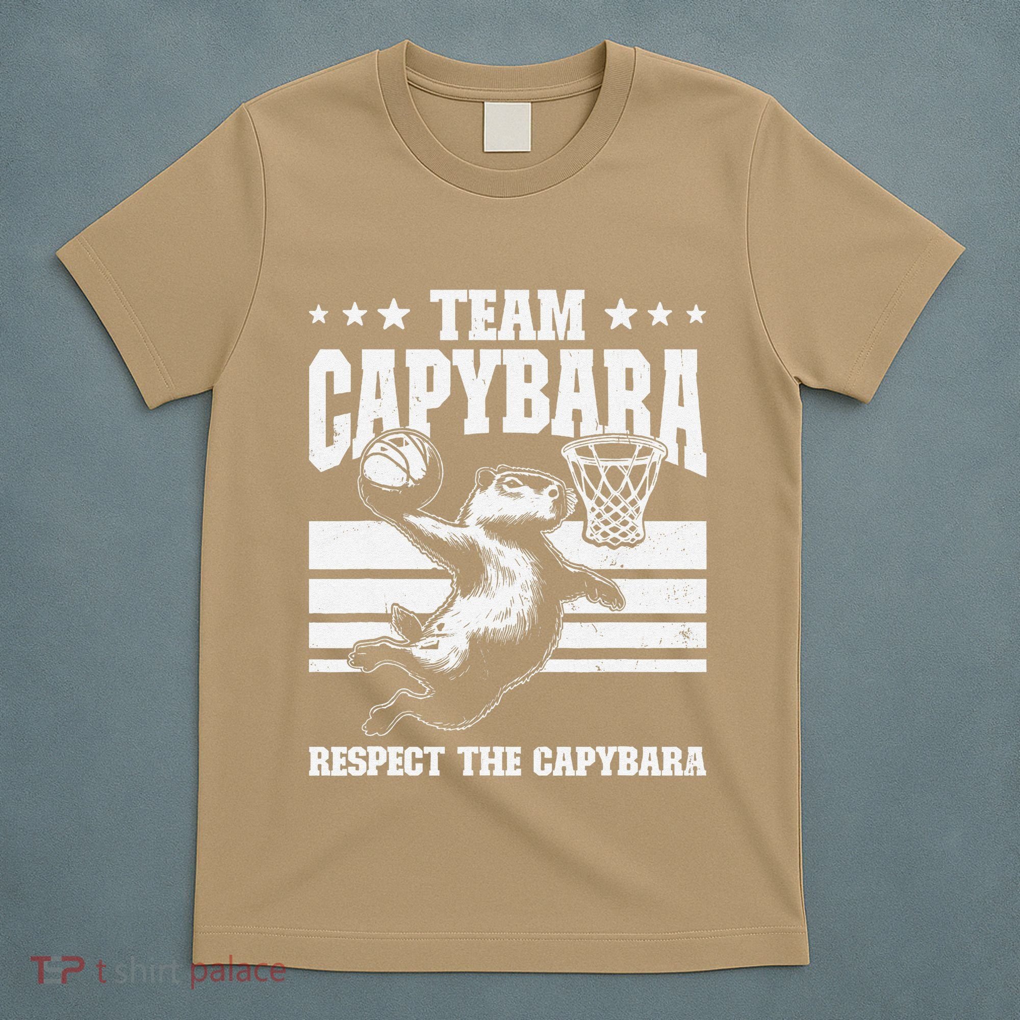 Team Capybara Funny Retro Rodent Capybara Playing T-Shirt