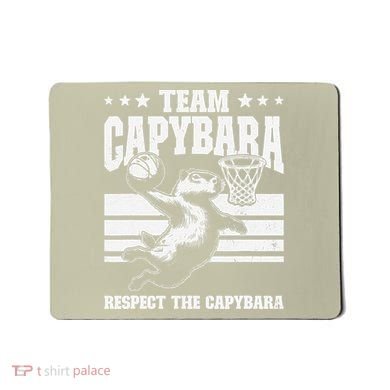 Team Capybara Funny Retro Rodent Capybara Playing Mousepad