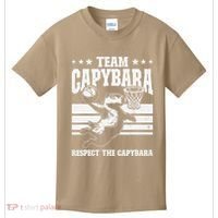 Team Capybara Funny Retro Rodent Capybara Playing Kids T-Shirt thumb 0