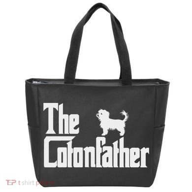 The Cotonfather Funny Coton De Tulear Dog Dad Tote Bag
