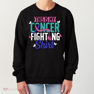 Thyroid Cancer Fighting Thyroid Ribbon Awareness Fighter Women's Sweatshirt