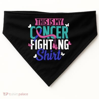 Thyroid Cancer Fighting Thyroid Ribbon Awareness Fighter USA-Made Doggie Bandana