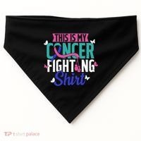 Thyroid Cancer Fighting Thyroid Ribbon Awareness Fighter USA-Made Doggie Bandana thumb 0