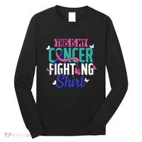 Thyroid Cancer Fighting Thyroid Ribbon Awareness Fighter Long Sleeve Shirt thumb 0