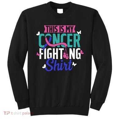 Thyroid Cancer Fighting Thyroid Ribbon Awareness Fighter Sweatshirt