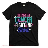 Thyroid Cancer Fighting Thyroid Ribbon Awareness Fighter T-Shirt thumb 0