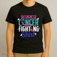 Thyroid Cancer Fighting Thyroid Ribbon Awareness Fighter T-Shirt thumb 3