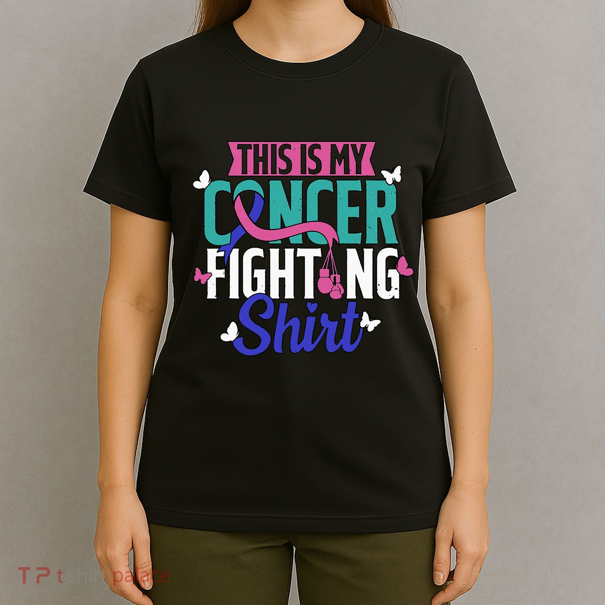 Thyroid Cancer Fighting Thyroid Ribbon Awareness Fighter T-Shirt