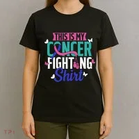 Thyroid Cancer Fighting Thyroid Ribbon Awareness Fighter T-Shirt thumb 4