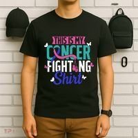 Thyroid Cancer Fighting Thyroid Ribbon Awareness Fighter T-Shirt thumb 6