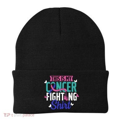 Thyroid Cancer Fighting Thyroid Ribbon Awareness Fighter Beanie