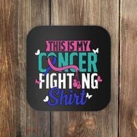 Thyroid Cancer Fighting Thyroid Ribbon Awareness Fighter Coaster thumb 0