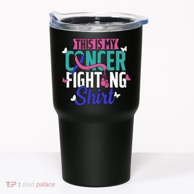 Thyroid Cancer Fighting Thyroid Ribbon Awareness Fighter Tumbler