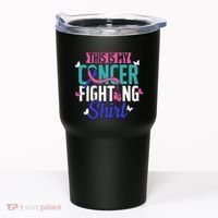 Thyroid Cancer Fighting Thyroid Ribbon Awareness Fighter Tumbler thumb 0