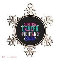 Thyroid Cancer Fighting Thyroid Ribbon Awareness Fighter Ornament thumb 0