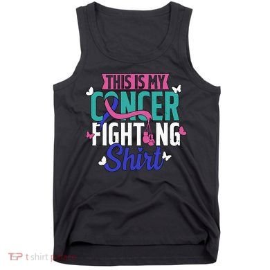 Thyroid Cancer Fighting Thyroid Ribbon Awareness Fighter Tank Top