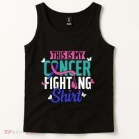 Thyroid Cancer Fighting Thyroid Ribbon Awareness Fighter Tank Top thumb 2