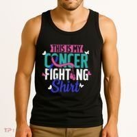 Thyroid Cancer Fighting Thyroid Ribbon Awareness Fighter Tank Top thumb 3