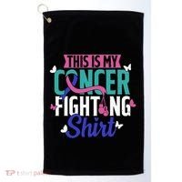 Thyroid Cancer Fighting Thyroid Ribbon Awareness Fighter Golf Towel thumb 0