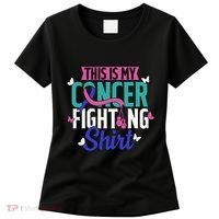 Thyroid Cancer Fighting Thyroid Ribbon Awareness Fighter Women's T-Shirt thumb 0